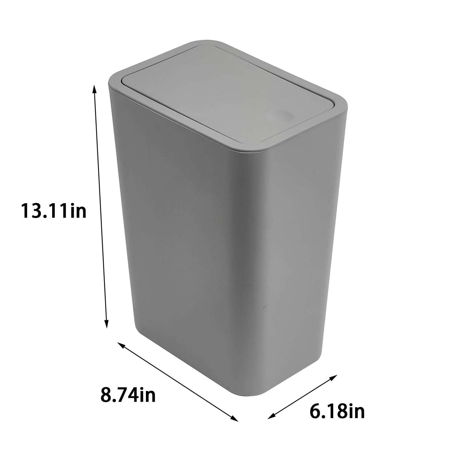 Lovskoo Small Trash Can for Bathroom with Press Lid Small Bathroom Garbage Can with Lid Bathroom Trashcan Waste Basket for Bedroom Trash Bin Plastic Wastebasket for Office Bathroom Trash Can with Lid