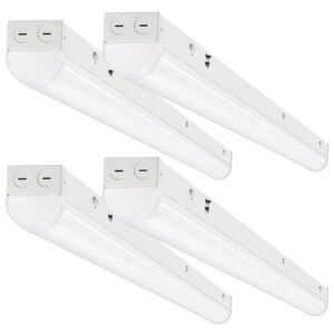 dakason 4ft led linear light fixture, 4 foot led shop lights 40/32/24w 35/40/5000k cct selectable, 4feet commercial bay lighting fluorescent tube replacement for office garage 4 pack