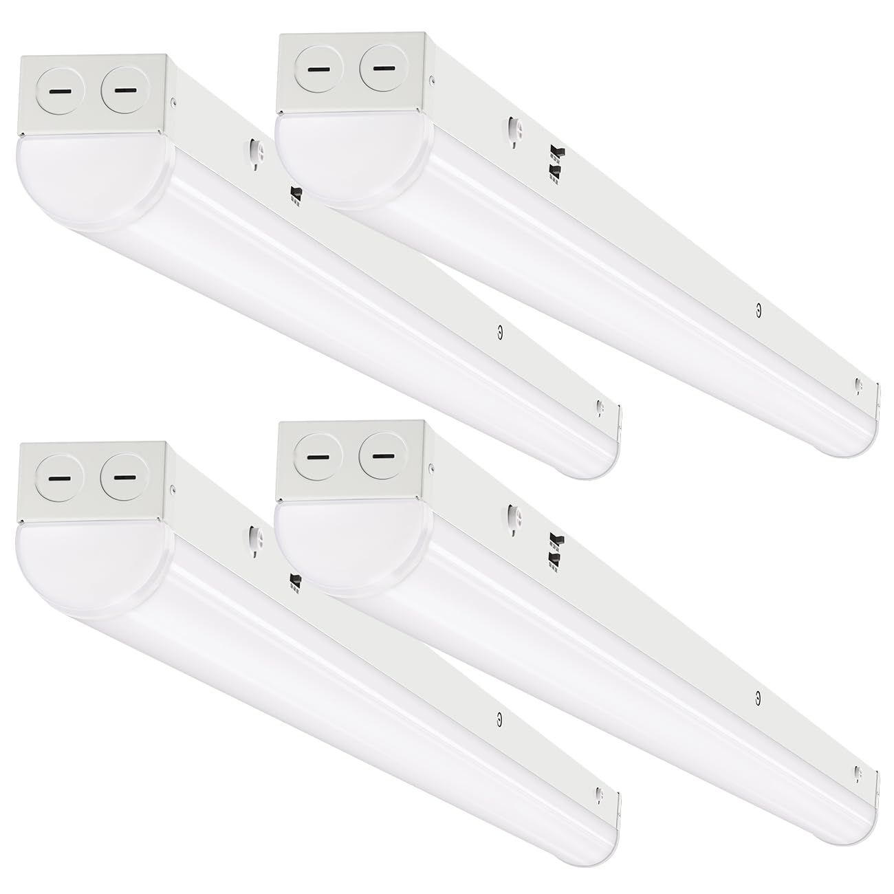 DAKASON 4FT LED Linear Light Fixture, 4 Foot LED Shop Lights 40/32/24W 35/40/5000K CCT Selectable, 4Feet Commercial Bay Lighting Fluorescent Tube Replacement for Office Garage 4 Pack