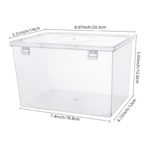 Ganydet Clear Storage Box with Lid，Plastic Bins Craft Organizers and Storage，Small Container Stackable Case Box for Cosmetic Mica Powder Bottle Nail Polish Sewing Tool 4 pack 7.4'' x 4.72'' x 5.03''