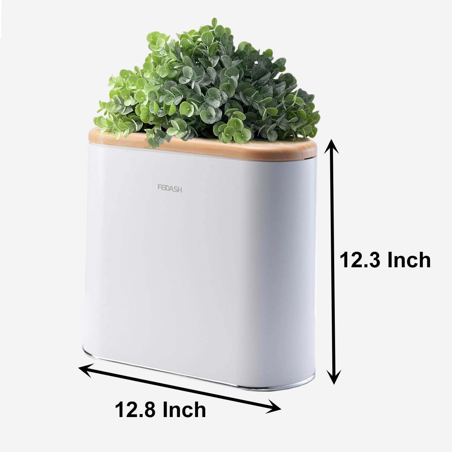 Yatmung 2.5 Gal Bathroom Trash Can with Lid - Plant Styled Hidden Garbage Can - Cute Trash Bin for Room - Slim, Plastic - Narrow Bedroom Trash Can Decorative