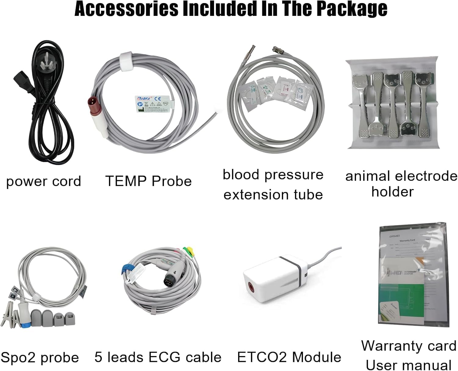 12.1-inch Display PET Vet Patient Monitor Multiparameter ICU Machine with ETCO2, Veterinary ECG, SPO2.HR, NIBP, RESP, Temp for Cat, Dog, Mouse, Animals Use