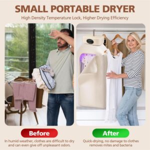 Imfriy Portable Dryer, Portable Clothes Dryer for Clothes, Underwear, Towel, Pet Clothes, Hanging Dryer for laundry Travel Camping Apartment Hotel Dormitory RV (Creamy-white)