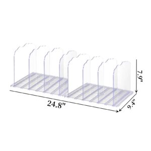 HAN SHENG Adjustable Shelf Divider for Closet Purse Organizer Clear Shelves Dividers Clothes Purse Bag Handbag Organizer Purse Display Stand Desk File Sorter Stand Holder Bookshelf (8 Layers)