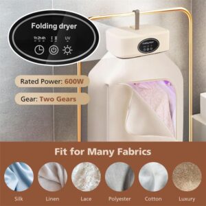 Imfriy Portable Dryer, Portable Clothes Dryer for Clothes, Underwear, Towel, Pet Clothes, Hanging Dryer for laundry Travel Camping Apartment Hotel Dormitory RV (Creamy-white)