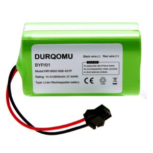 durqomu 14.4v 2600mah li-ion battery replacement compatible with x500 eufy robovac 11s max 12 15c 15t max 25c 30c g10 hybrid g20 g30 g35 edge r450 r500 and ecovacs deebot n79 n79s dn622