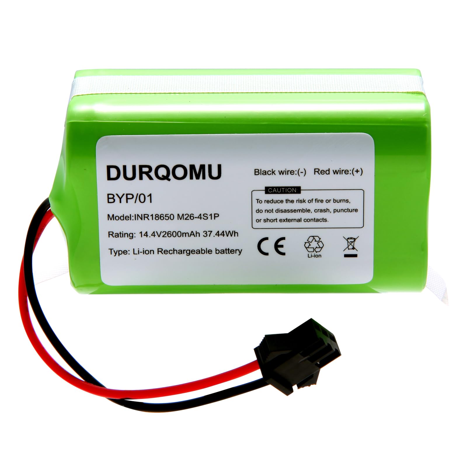 Durqomu 14.4V 2600mAh Li-ion Battery Replacement Compatible with X500 Eufy Robovac 11S MAX 12 15C 15T MAX 25C 30C G10 Hybrid G20 G30 G35 Edge R450 R500 and Ecovacs Deebot N79 N79S DN622