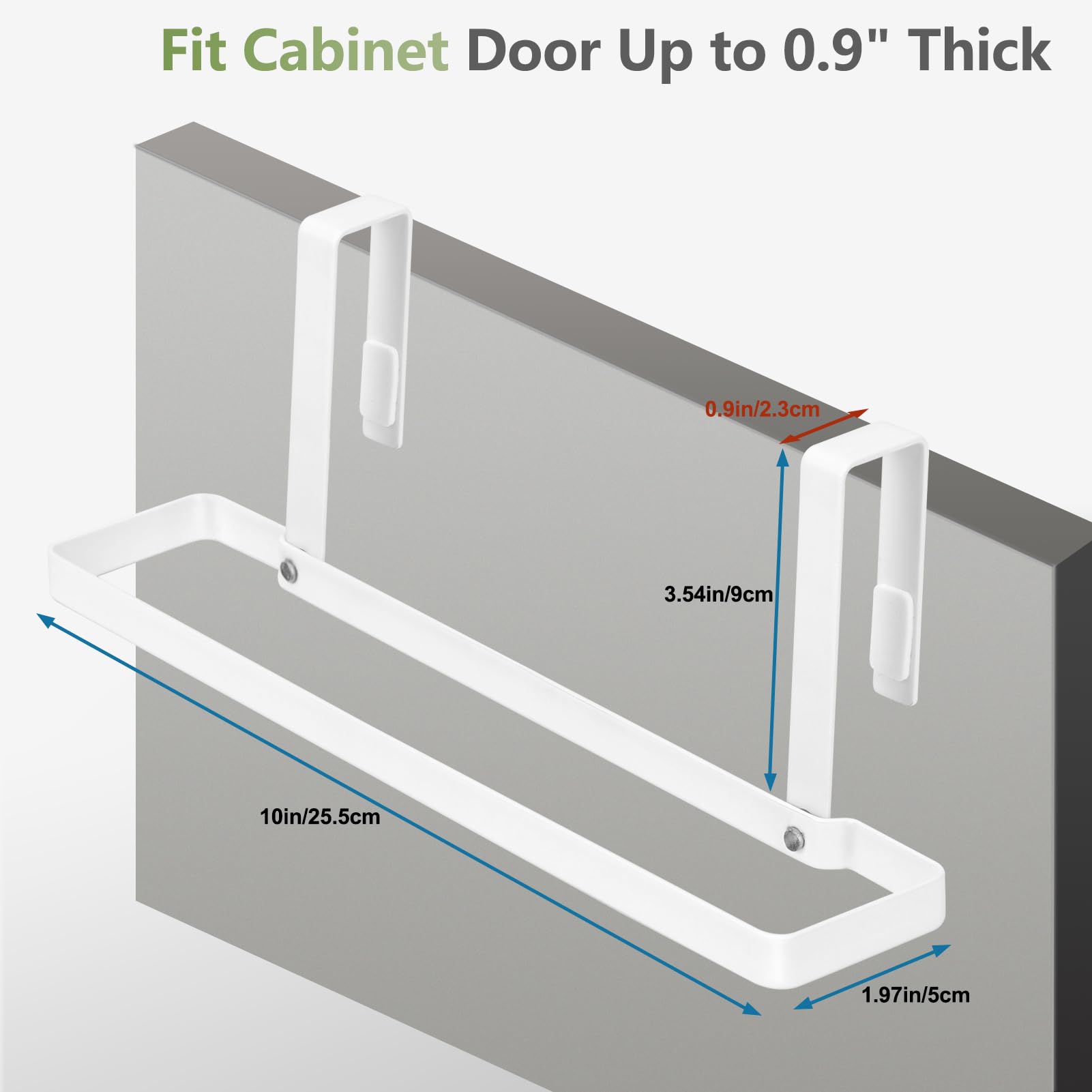 FYY Cabinet Towel Holder Rack - 2 Pack Collapsible Folding Over Cabinet Towel Bars, Heavy Duty Kitchen Dish/Hand Towel Holder for Over Cabinet Cupboard Doors White