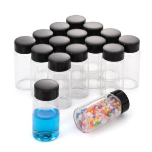 njvial 16pcs 25ml small glass vials with lids lab sample vials empty refillable perfume travel mini glass bottles with screw caps for essential oils