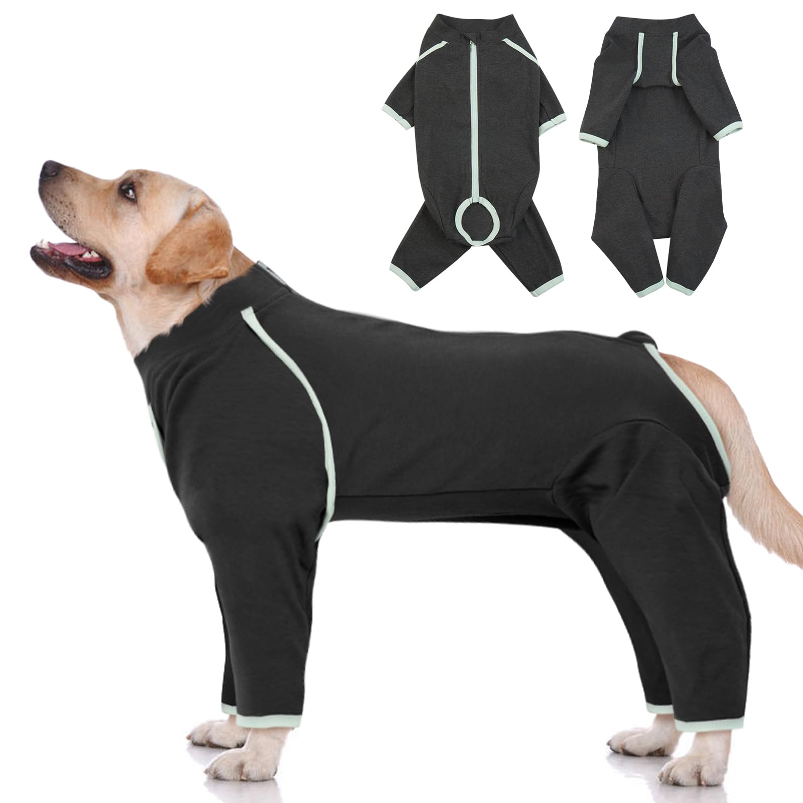 MORVIGIVE Surgical Onesie for Dogs - Grey, XLarge - Dog Surgical Recovery Suit Male, Dog Pajamas with Long Sleeves, Abdominal Wound Bandages Surgical Suit for Female Dogs Spay - Beagle, Corgi