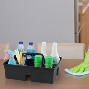 Fiazony 6 Pack Plastic Cleaning Caddy with Handle for Cleaning Supplies, Gray Plastic Carry Caddy Cleaning Tote