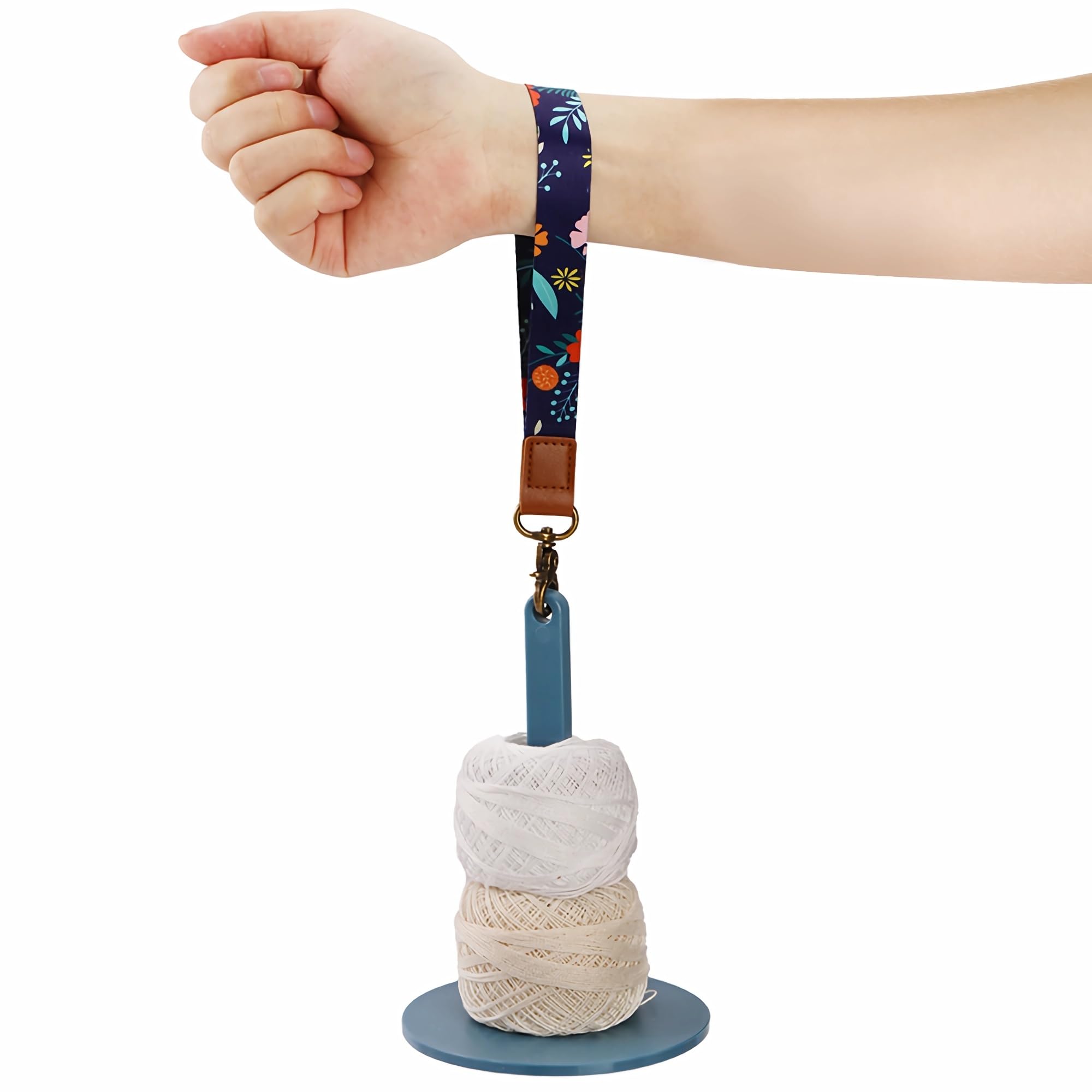 Dasonwin Portable Wrist Yarn Holder,Blue Crochet Holder,Plastic Hanging Yarn Holder for Crocheting,Perfect for Travel and on-The-go Crocheting,Knitting Gift for Craft Lovers.…