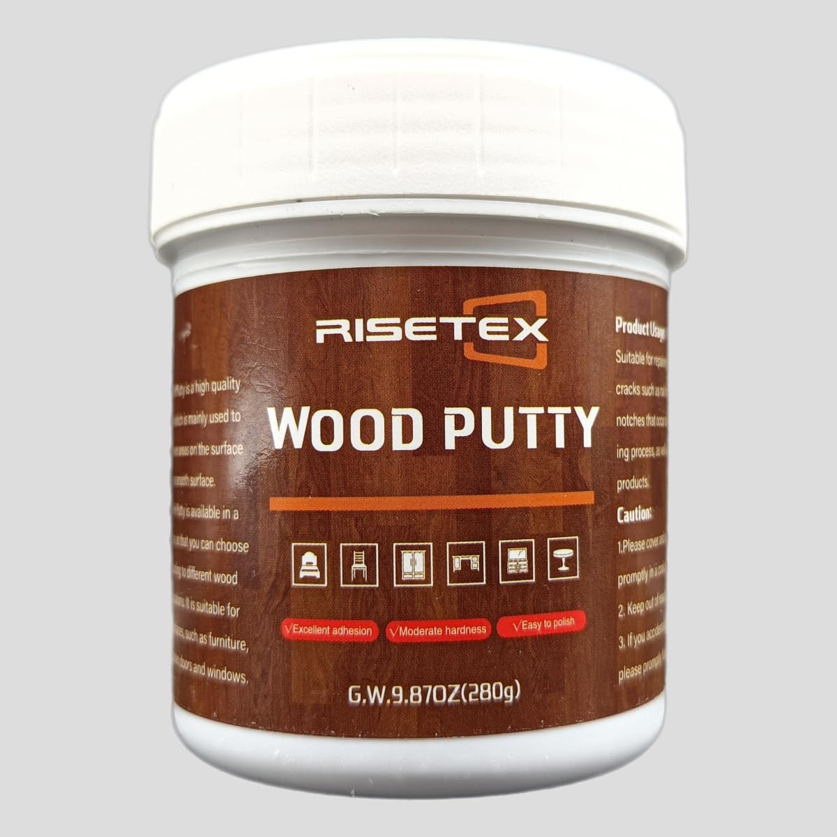 Wood Filler Putty,9.87 Ounce Wood Filler Stainable and Paintable,Walnut Wood Putty,Wood Repair Kit for Quickly Repair Any Breaks,Cracks,Chips and Defects in Wooden Furniture,Easy to Use and Sand