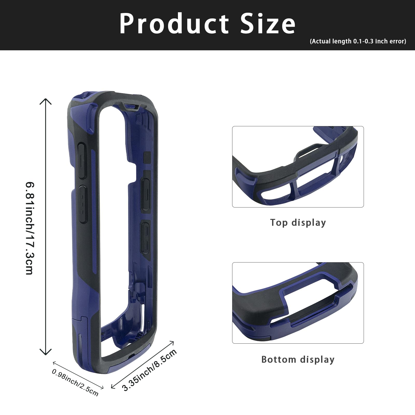 Protective Case Bumper Cover for Zebra Symbol TC53 TC58 Handheld Barcode Scanner Mobile Computer, Rugged Case Blue & Black