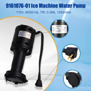 9161076-01 Water Pump Replace hartell GPP-1MH-1P HRIM-21-115 803338 Compatible with ice-o-matic Ice Machine Models 115V 1550RPM 60/50Hz 0.38A 7W