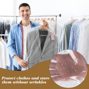 QBXMY7 Garment Bags, Pack of 30 Garment Bags, Transparent Hanging Garment Bags, Plastic Suit Bag, Dustproof Clothes Protector, Waterproof Garment Cover for Suits, Shirts, 60x90cm/60x150cm/60x120cm