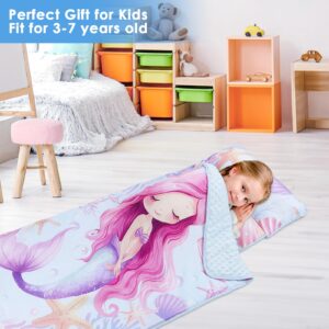 Kids Nap Mat Portable Slumber Bags with Removable Pillow and Blanket for Girls Boys, Lightweight Extra Large Sleeping Bag for Preschool Camping Daycare