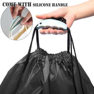 ADVcer 2pack Extra Large Laundry Bag 55x43.3" + Silicone Tote Handle, Heavy Duty Oxford Dirty Clothes Travel Drawstring Bags Storage Sack, Easy fit Laundry Hamper and Basket (Machine Washable, Black)