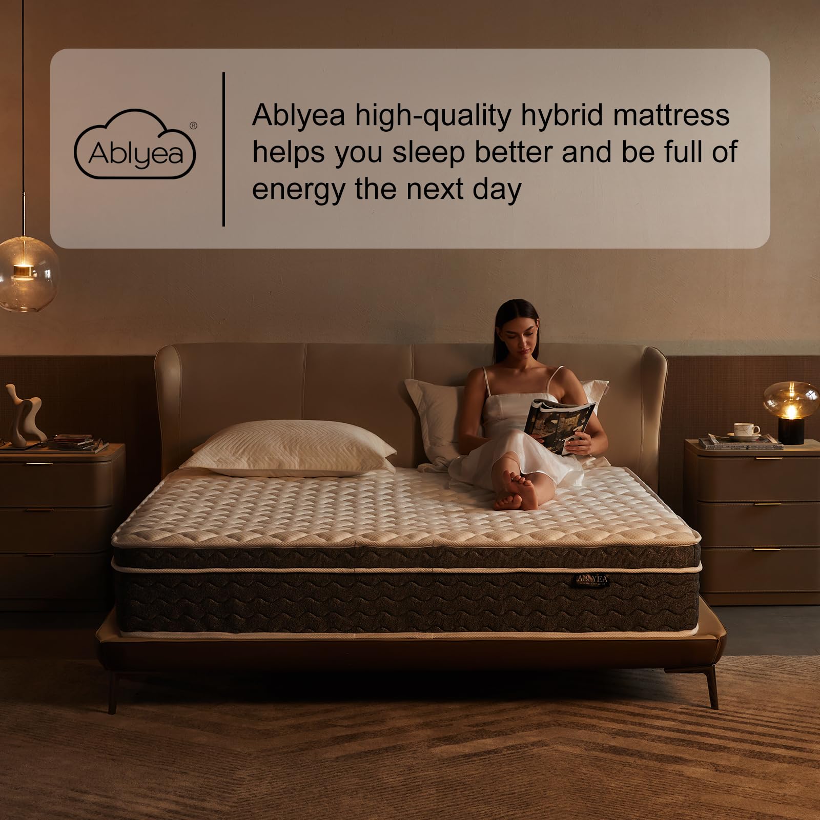 Ablyea Queen Size Mattress 10 Inch Hybrid Mattress in a Box with Memory Foam - Individually Wrapped Pocket Coils Spring, Edge Support Pressure Relief, CertiPUR-US Certified(Medium Firm) 10 Inch Queen