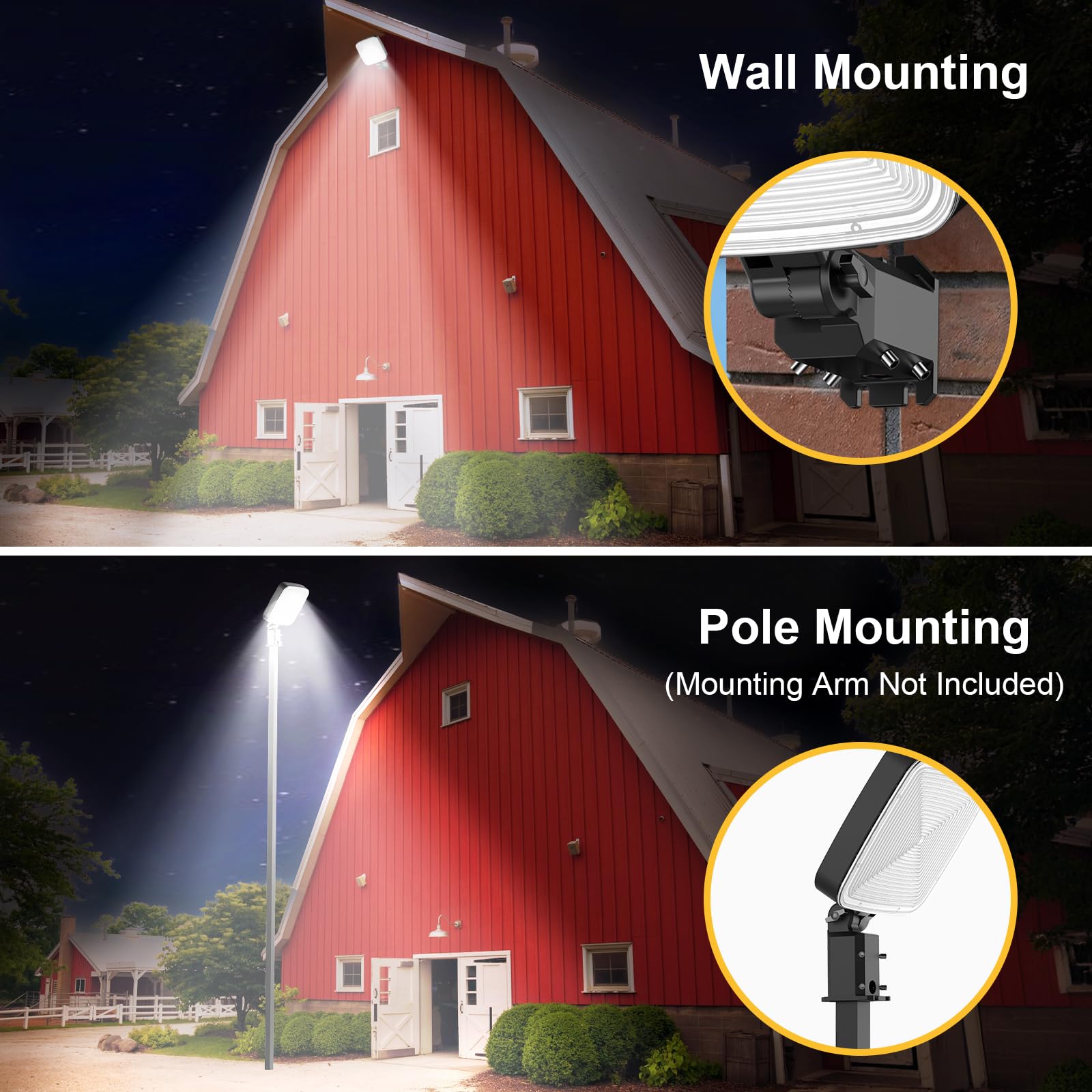 150W Motion Sensor Outdoor Lights, Dusk to Dawn Outdoor Lighting with Photocell 20000LM 6500k, Adjustable Arm Mount IP66 Waterproof Security Flood Lights for Yard, Porch, Garage