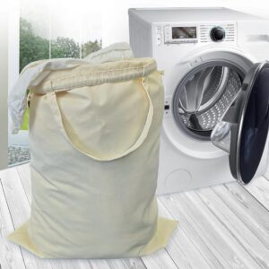 Extra Large Heavy Duty Laundry Bag with Handles and Sturdy Cotton Fabric, Travel Laundry Bags Laundry Basket Liner Hamper Liner, Thick Canvas Laundry Bag for Travel, Camp, College (28"x35"┃2 Pack)