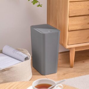 Lovskoo Small Trash Can for Bathroom with Press Lid Small Bathroom Garbage Can with Lid Bathroom Trashcan Waste Basket for Bedroom Trash Bin Plastic Wastebasket for Office Bathroom Trash Can with Lid