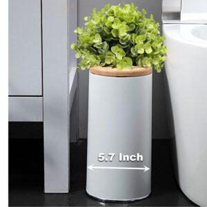 Yatmung 2.5 Gal Bathroom Trash Can with Lid - Plant Styled Hidden Garbage Can - Cute Trash Bin for Room - Slim, Plastic - Narrow Bedroom Trash Can Decorative