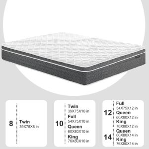 Ablyea King Mattress 12 Inch Hybrid Mattress in a Box with Memory Foam - Individually Wrapped Pocket Coils Spring, Edge Support Pressure Relief, CertiPUR-US Certified(Medium Firm) 12 Inch King