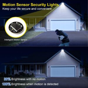 150W Motion Sensor Outdoor Lights, Dusk to Dawn Outdoor Lighting with Photocell 20000LM 6500k, Adjustable Arm Mount IP66 Waterproof Security Flood Lights for Yard, Porch, Garage