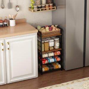 Zuyachuza Adjustable Can Rack Organizer for Pantry, Snack Organizer Shelf, Canned Food Storage Rack, Multifunctional Free Standing Floor Pantry Organizer and Storage for Kitchen