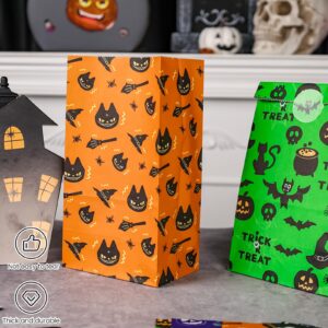 HONEYGIFTS 27PCS Halloween Treat Bags, Halloween Party Bags, Halloween Goodie Bags with Stickers Trick or Treat Bags Halloween Candy Bags for Halloween Decorations Kids Party Supplies