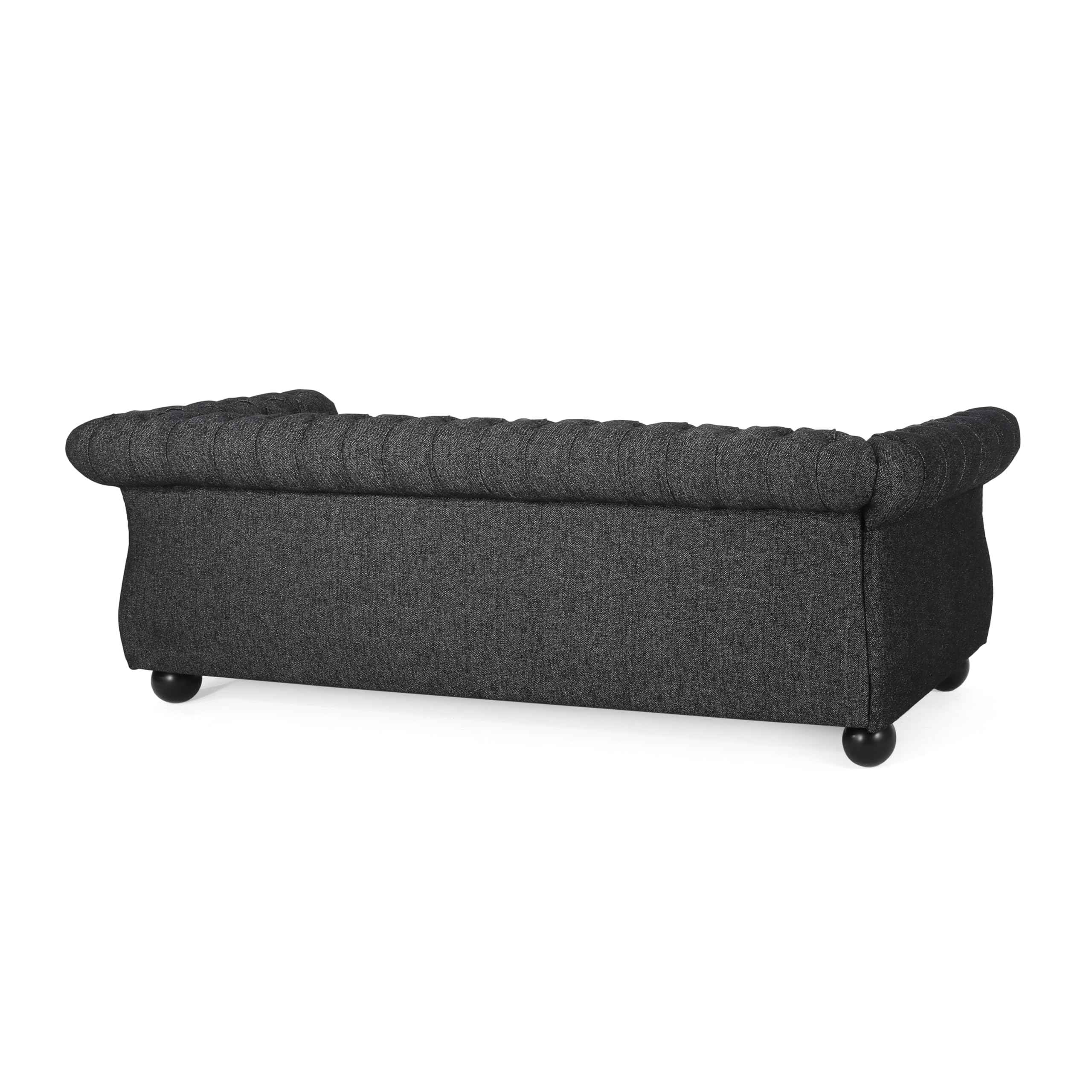 Christopher Knight Home Farhar Sofas, 84.5 "W x 34 "D x 27.5 "H, Black Textured Tweed + Matte Black