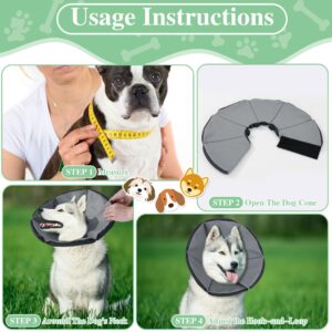 ROYALAY Adjustable Soft Dog Cone for Dogs After Surgery, Pet Recovery Collar for Large Medium Dogs and Cats, Comfy Elizabethan Collar Prevent Biting Scratching, Pet Cone for Wound Care, Spay, Neuter,L