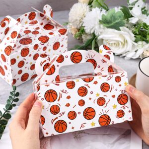 JOHOUSE 16PCS Party Favor Boxes, Basketball Party Favors Boxes Goodie Bags Treat Boxes for Sports Birthday Party Decorations 6.1×3.5×3.3 inch