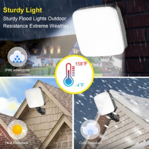 150W Motion Sensor Outdoor Lights, Dusk to Dawn Outdoor Lighting with Photocell 20000LM 6500k, Adjustable Arm Mount IP66 Waterproof Security Flood Lights for Yard, Porch, Garage