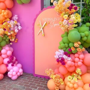 Pink and Orange Balloon Arch Kit, Double Stuffed Olive Green Hot Pink Orange Balloons, Pastel Pink Balloon Arch Kit for Baby Shower Birthday Wedding Bridal Summer Wonderland Party Supplies