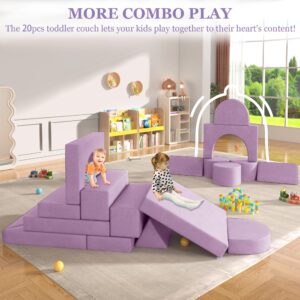 Modular Kids Play Couch, 20PCS Kids Modular Couch for 4 Kids, Kids Couch for Playroom, Modular Kids Couch for Boys and Girls, Modular Couch Kids (Blueberry)