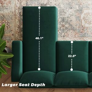 Belffin U Shaped Sectional Sofa Velvet Convertible Sofa with Reversible Chaises Sectional Couches with Ottomans for Living Room (Green)…