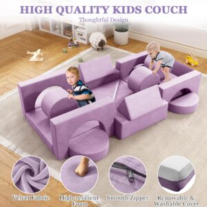 Modular Kids Play Couch, 20PCS Kids Modular Couch for 4 Kids, Kids Couch for Playroom, Modular Kids Couch for Boys and Girls, Modular Couch Kids (Blueberry)