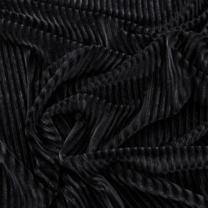 sewdudely 63" wide black pleated velvet stretch fabric by the yard for dress,costume,pillowcase,cushion,craft,sofa covers,diy,sewing,clothing fabric,1 yard