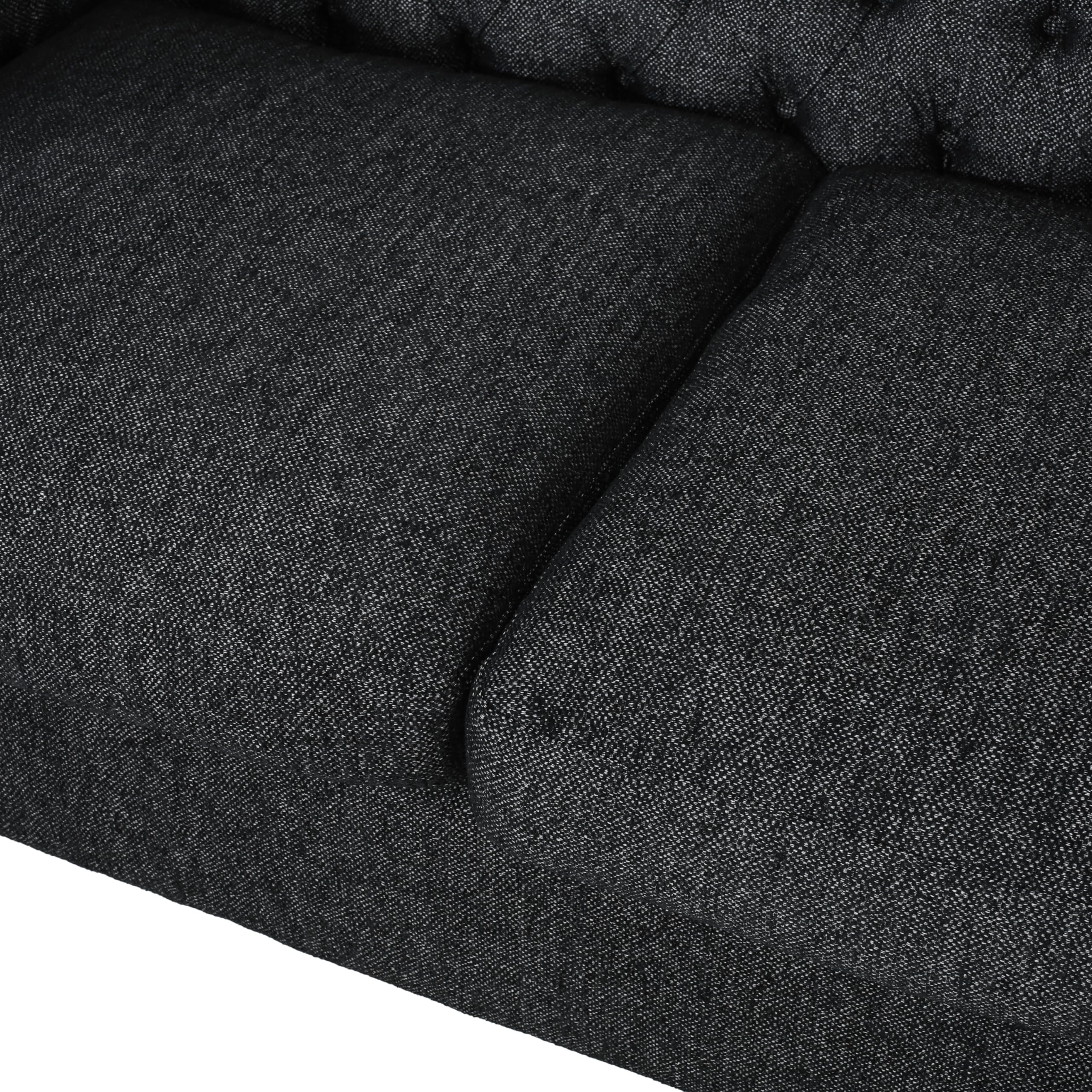 Christopher Knight Home Farhar Sofas, 84.5 "W x 34 "D x 27.5 "H, Black Textured Tweed + Matte Black