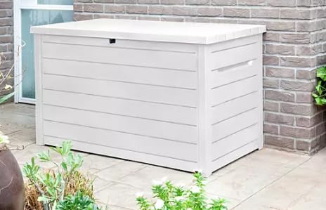 Generic 230-Gallon XXL Deck Storage Box Outdoor Patio Container (White)