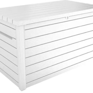 Generic 230-Gallon XXL Deck Storage Box Outdoor Patio Container (White)