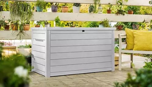 Generic 230-Gallon XXL Deck Storage Box Outdoor Patio Container (White)