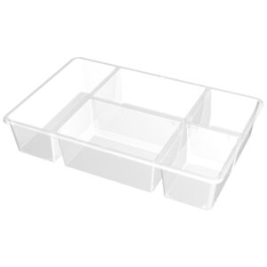 chemlliy clear large solutions box with cover, art & craft organizer with 5 dividers, plastic storage case for convenient and versatile storage, ideal for various craft supplies, 1 pack