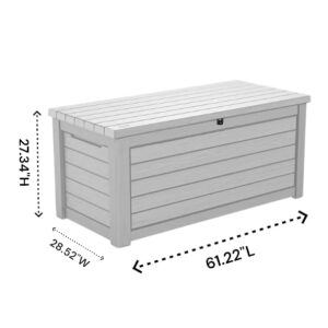 Generic 165-Gallon Resin Outdoor Storage Deck Box, (White), 246838