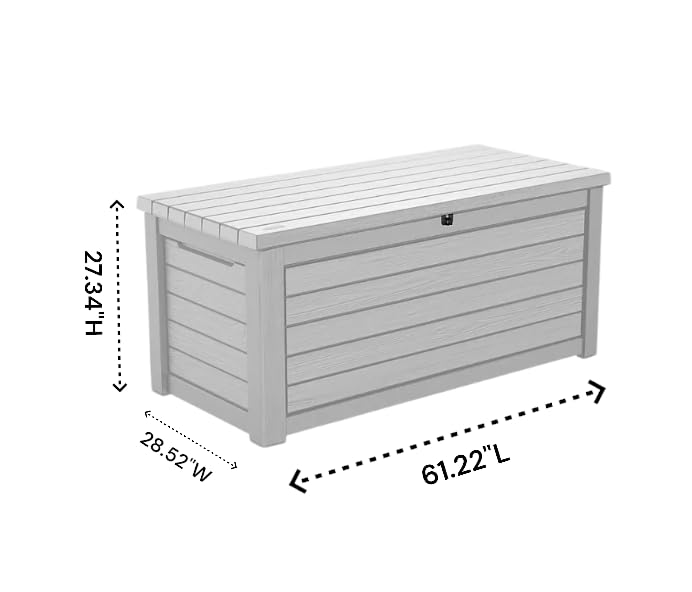 Generic 165-Gallon Resin Outdoor Storage Deck Box, (White), 246838