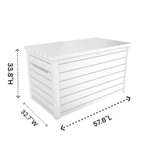 Generic 230-Gallon XXL Deck Storage Box Outdoor Patio Container (White)