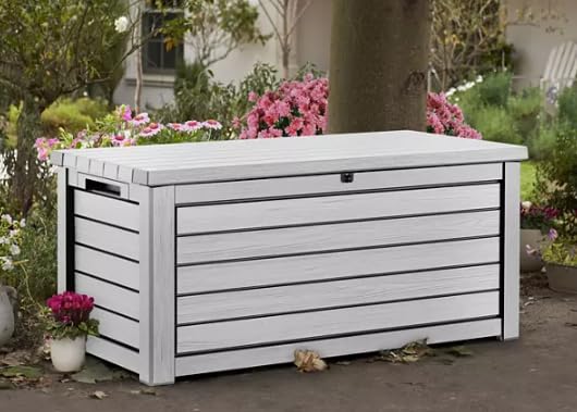 Generic 165-Gallon Resin Outdoor Storage Deck Box, (White), 246838