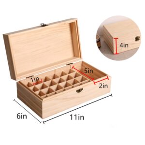 QRZLP Wooden Essential Oil Box, ssential Oils Storage Container Holds 25 Bottles Size 5-15 mL Aromatherapy Holder Carrying Case for Makeup Nail Polish Perfume.